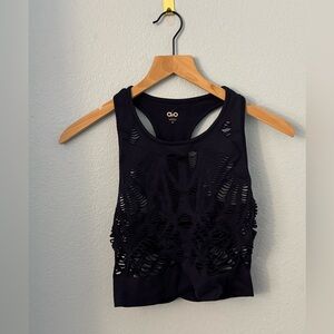 Alo Yoga vixen top small navy blue cutout